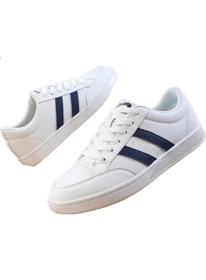Noble bird Giovane Gentile Men'S Sports Sneakers Men'S Low-Top Soft-Soled All-Match Casual Shoes Classic White Shoes White/Deep Blue 41 - Image 2