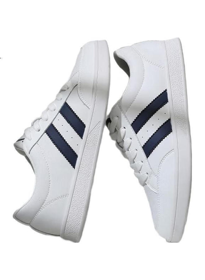 Noble bird Giovane Gentile Men'S Sports Sneakers Men'S Low-Top Soft-Soled All-Match Casual Shoes Classic White Shoes White/Deep Blue 41 - Image 3