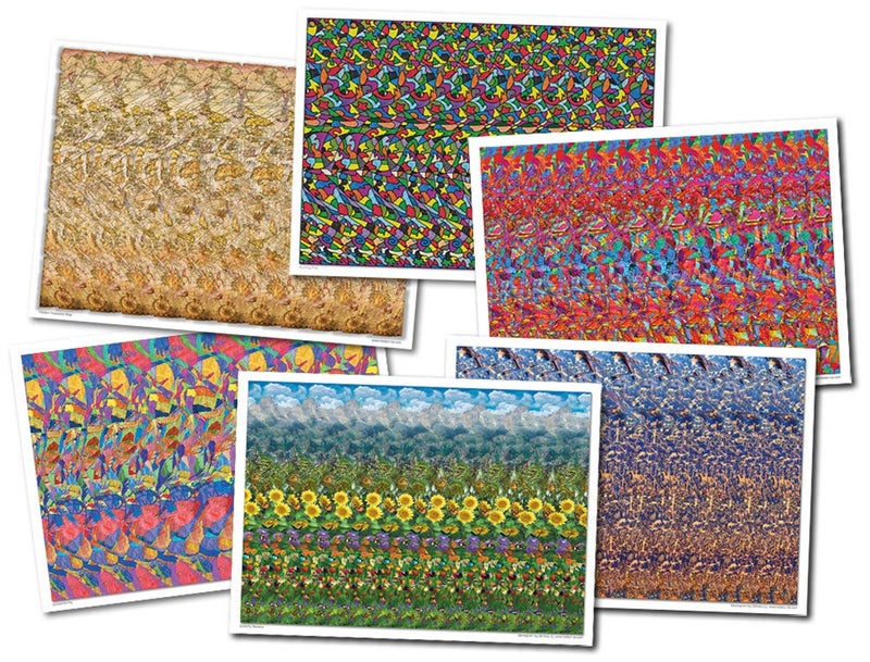 Set of Six Stereogram Posters