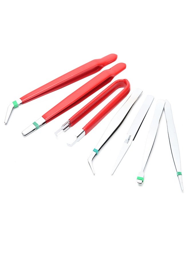LAWAZIM - Tweezer Set - 7 Piece - Precision Anti-Static Tweezers for Electronics Repair, Crafting and DIY Projects - Includes Pointed, Curved, and Straight Tweezers for Safe Handling and Accurate Work - Image 1
