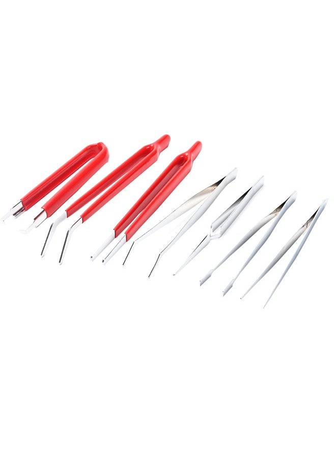 LAWAZIM - Tweezer Set - 7 Piece - Precision Anti-Static Tweezers for Electronics Repair, Crafting and DIY Projects - Includes Pointed, Curved, and Straight Tweezers for Safe Handling and Accurate Work - Image 1