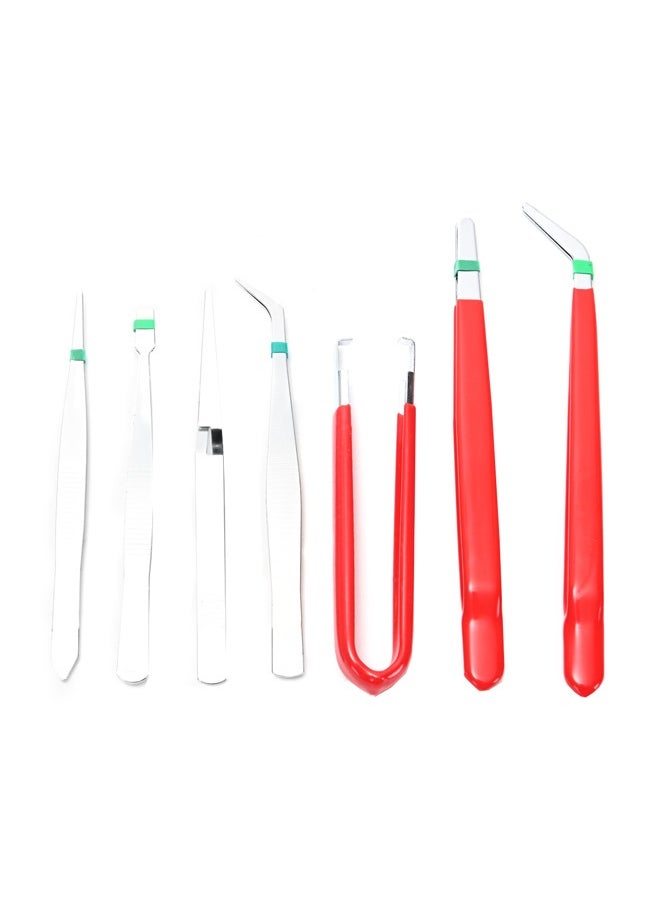LAWAZIM - Tweezer Set - 7 Piece - Precision Anti-Static Tweezers for Electronics Repair, Crafting and DIY Projects - Includes Pointed, Curved, and Straight Tweezers for Safe Handling and Accurate Work - Image 1