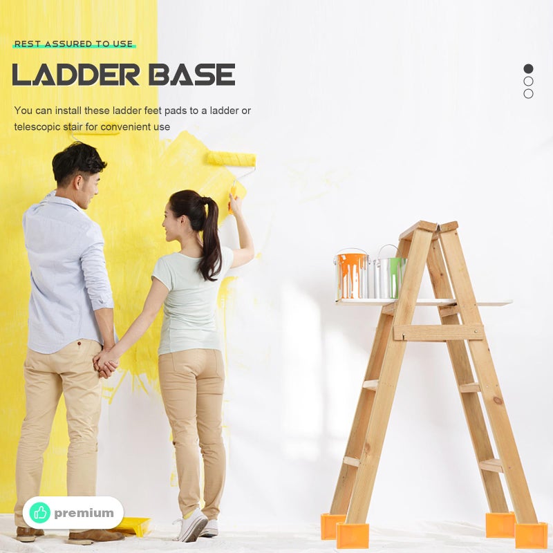2 Pcs Large Non Slip Rubber Ladder Leg Covers Anti Skid Feet Pads for Home Outdoor - Image 3