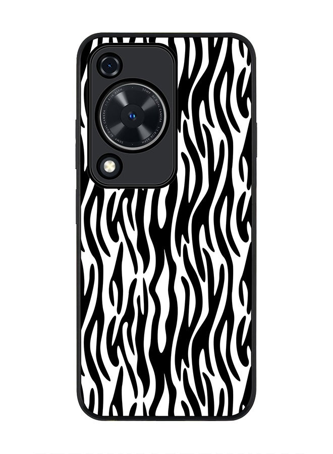 Stylizedd Rugged Black edge case for Huawei nova Y72 / Huawei Enjoy 70 4G, Slim fit Soft Case Flexible Rubber Edges Anti Drop TPU Gel Thin Cover - Zebra Stripes - Image 1