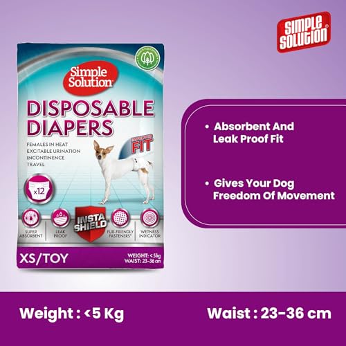Simple Solution Disposable Dog Diapers for Female Dogs | Super Absorbent Leak-Proof Fit | XS | 12 Count - Image 4