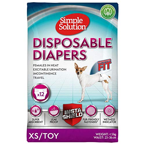 Simple Solution Disposable Dog Diapers for Female Dogs | Super Absorbent Leak-Proof Fit | XS | 12 Count - Image 1
