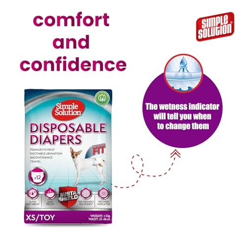 Simple Solution Disposable Dog Diapers for Female Dogs | Super Absorbent Leak-Proof Fit | XS | 12 Count - Image 5