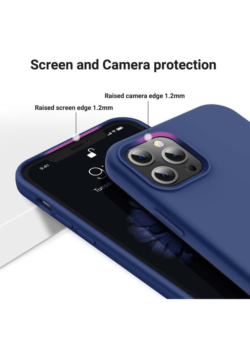 Compatible with iPhone 15 Pro Max 6.7 Inch Slim Liquid Silicone 4 Layers Soft Gel Rubber Shockproof Protective Phone Case with Anti Scratch Microfiber Lining (Royal Blue)