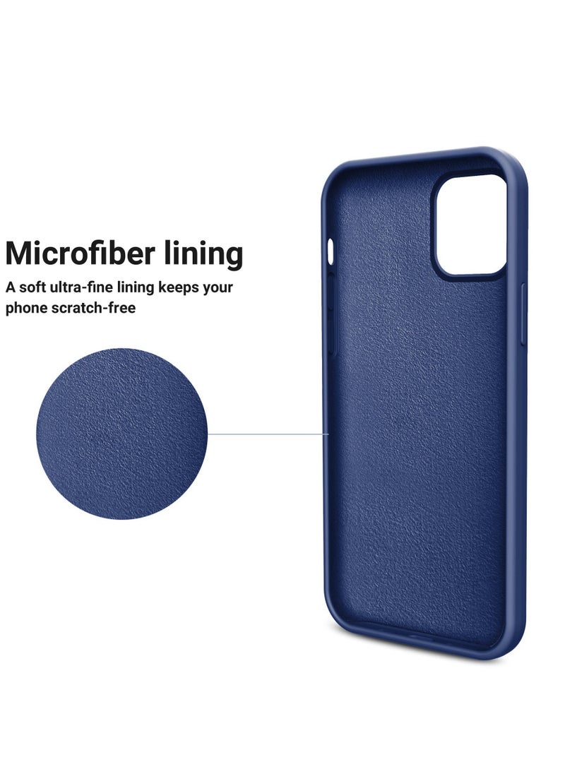 Compatible with iPhone 15 Pro Max 6.7 Inch Slim Liquid Silicone 4 Layers Soft Gel Rubber Shockproof Protective Phone Case with Anti Scratch Microfiber Lining (Royal Blue)