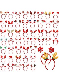 Giegxin Giegxin 48 Pcs Christmas Headbands Holiday Headbands Reindeer Antler Headband Santa Claus Star Headband Christmas Tree Headband Christmas Hat Toppers for Women Christmas Party Accessories  - Image 1