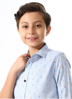 Andora Boys Light Blue Long Sleeves Shirt_Light Blue  - Image 4