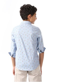 Andora Boys Light Blue Long Sleeves Shirt_Light Blue  - Image 3