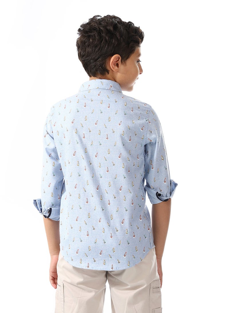 Andora Boys Light Blue Long Sleeves Shirt_Light Blue - Image 3
