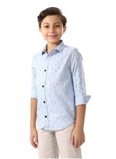 Andora Boys Light Blue Long Sleeves Shirt_Light Blue  - Image 2