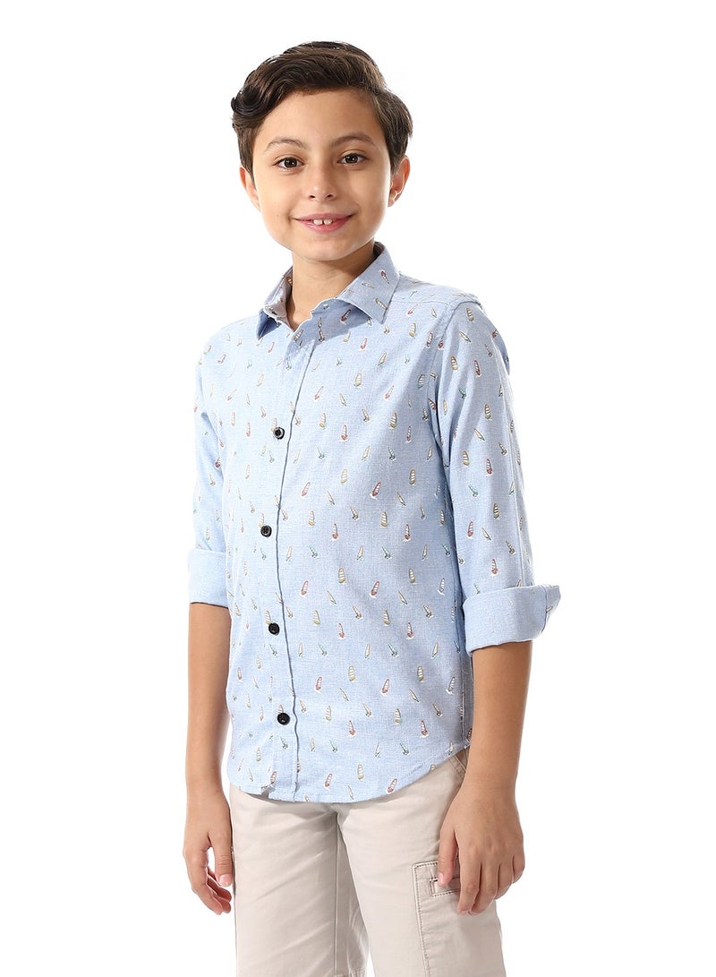 Andora Boys Light Blue Long Sleeves Shirt_Light Blue - Image 2