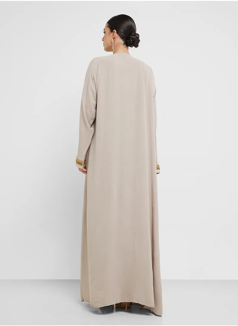 hayas closet Embellished Abaya with Sheila