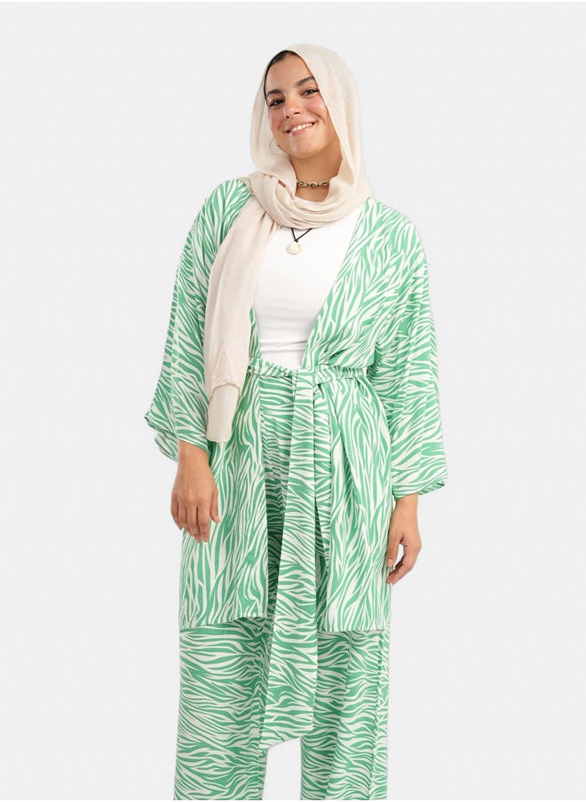 Clue Zebra Kimono with Open Neck  - Image 1