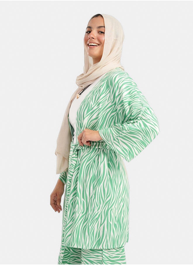 Clue Zebra Kimono with Open Neck  - Image 2