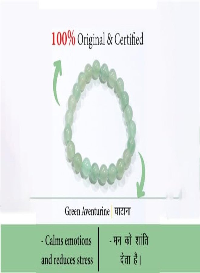 Trishakti Certified Green Aventurine Round Beads 8 mm Crystal Stone Bracelet for Reiki Healing and Crystal Healing - Image 3