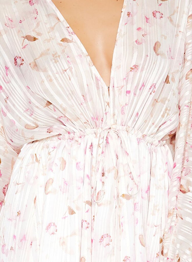 FOREVER 21 Satin Paisley Plunging V-Neck Mini Dress - Image 3