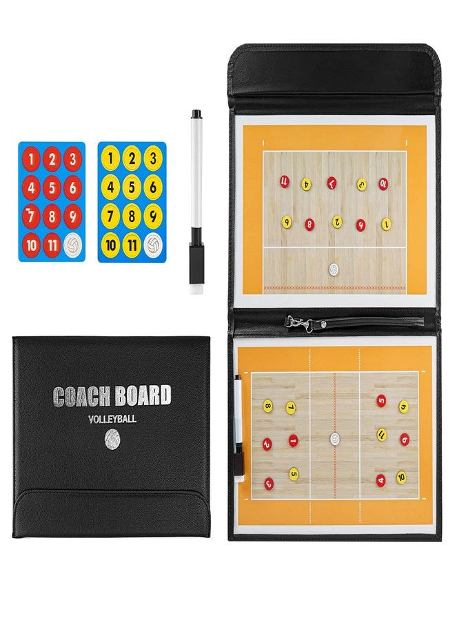 RoseFlower Volleyball Coaching Board, Magnetic Volleyball Coaches Board Tactics Board with Magnets and Pen, Volleyball Strategy Clipboard Coach Training Equipment - Image 1