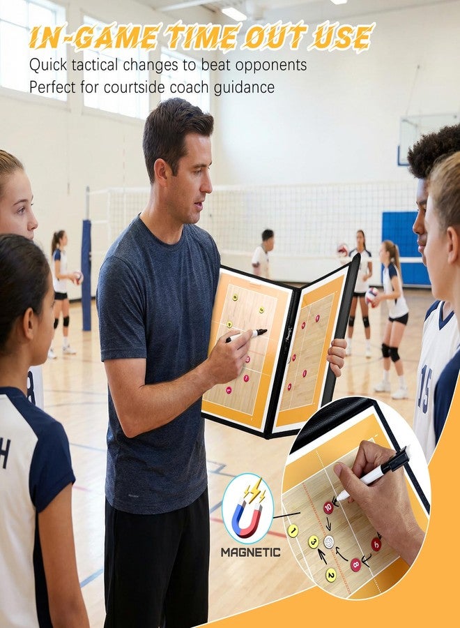 RoseFlower Volleyball Coaching Board, Magnetic Volleyball Coaches Board Tactics Board with Magnets and Pen, Volleyball Strategy Clipboard Coach Training Equipment - Image 3