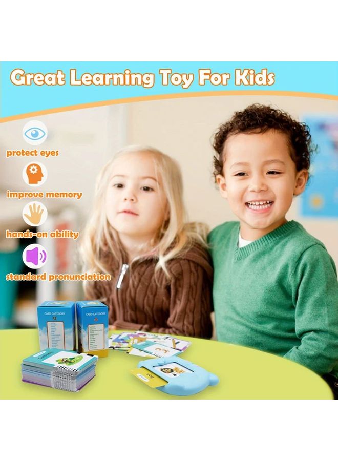 Blue Spanish English Bilingual Talking Flash Cards Vocabulary Learning Toy Gift - Image 5