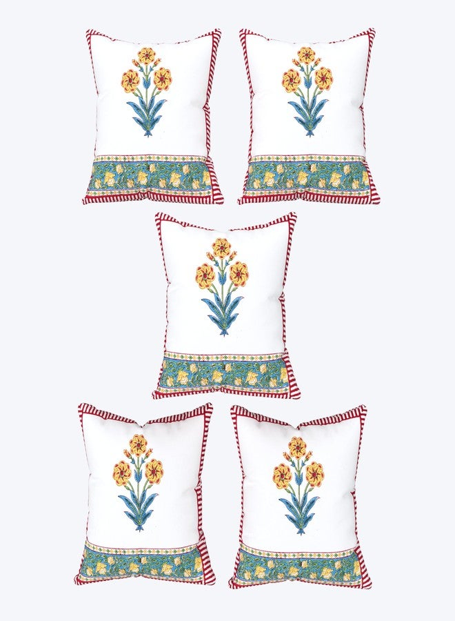 BLOCKS OF INDIA Hand Block Printed Cotton Cushion Cover (16 x 16 inches) (Cushion_8) - Image 4