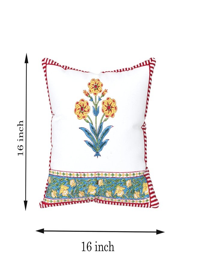 BLOCKS OF INDIA Hand Block Printed Cotton Cushion Cover (16 x 16 inches) (Cushion_8) - Image 5