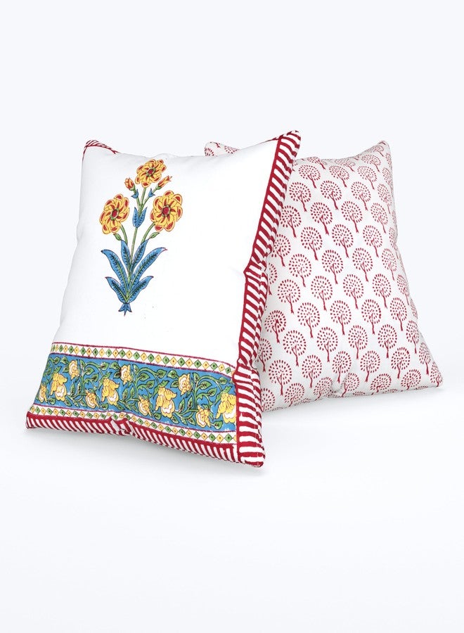 BLOCKS OF INDIA Hand Block Printed Cotton Cushion Cover (16 x 16 inches) (Cushion_8) - Image 3