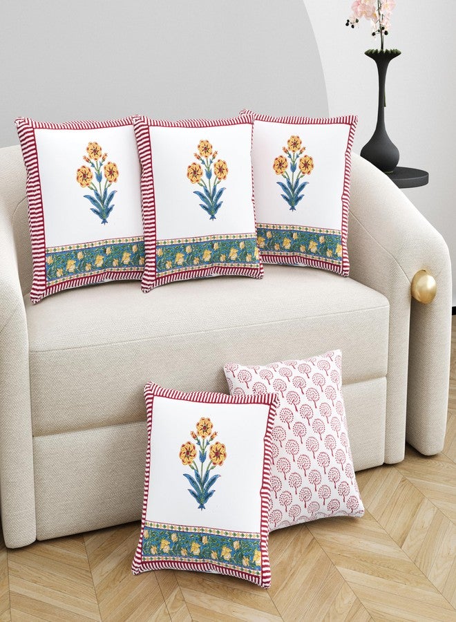 BLOCKS OF INDIA Hand Block Printed Cotton Cushion Cover (16 x 16 inches) (Cushion_8) - Image 2