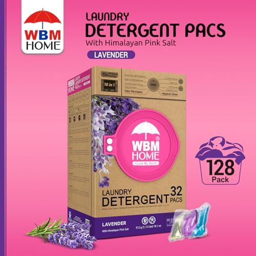 WBM 10-in-1 Laundry Detergent Pods, Fabric Softener with Lavender Extracts, High-Efficiency Laundry Pods with Powerful Stain Lifter Technology - 32 Count Bag - Image 2