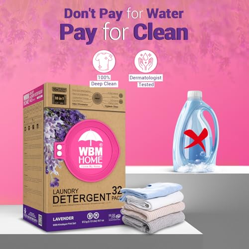 WBM 10-in-1 Laundry Detergent Pods, Fabric Softener with Lavender Extracts, High-Efficiency Laundry Pods with Powerful Stain Lifter Technology - 32 Count Bag - Image 3