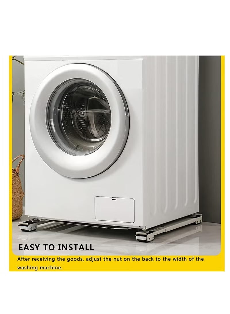 ELTRAZONE Heavy Duty Adjustable Appliance Base with Moving Rollers for Washing Machines, Refrigerators, Dryers, Dishwashers & Equipment – 300kg Load Capacity, Anti-Skid Pads, Locking Brakes, Easy Height & Width Adjustment - Image 3