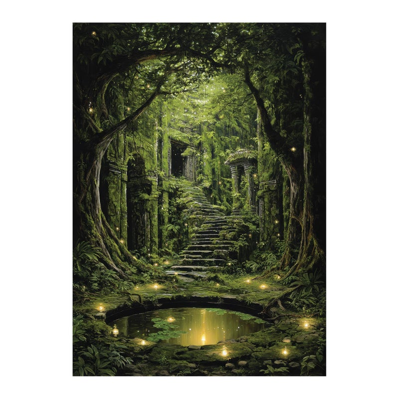 Katomula 100 Card Sleeves for MTG with 100 Inner Sleeve Textured Back Art Sleeves Fit Standard Size Cards Forest - Image 2
