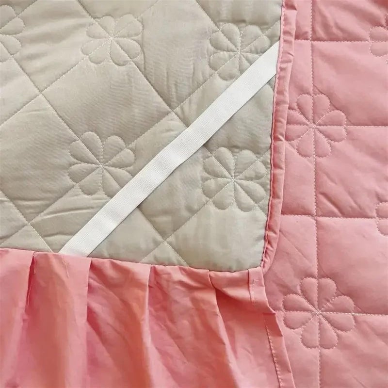 Bed Skirt Lace Border Bed Skirt Mattress Protector Thickened Anti-Slip Queen Double Single Bedspread Full Size Solid ColorNo Pillowcase(Pink,90x200cm) - Image 5