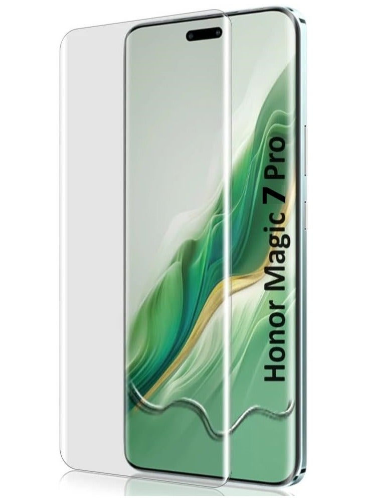 واقي شاشة لهاتف Honor Magic 7 Pro من الزجاج فوق البنفسجية بحواف منحنية غطاء كامل واقي شاشة من الزجاج المقسى تغطية كاملة من الحافة إلى الحافة مضادة للخدش ومضادة للتلطخ زجاج لهاتف Honor Magic7 Pro - Image 1