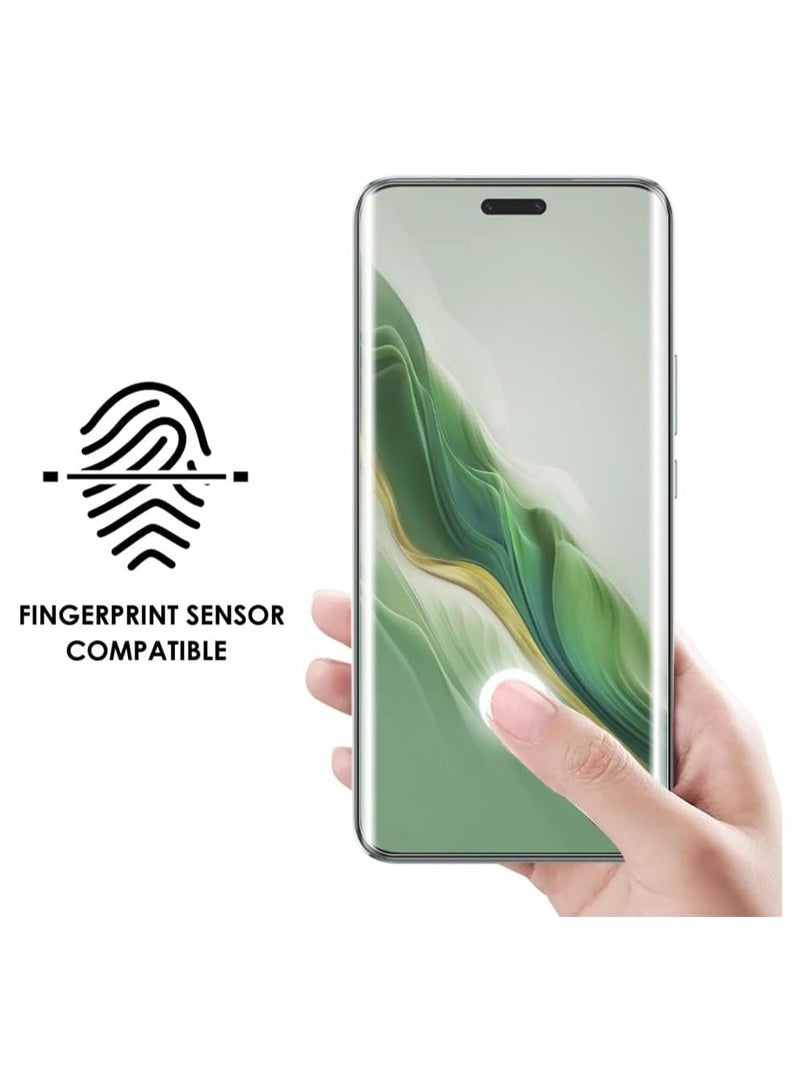 واقي شاشة لهاتف Honor Magic 7 Pro من الزجاج فوق البنفسجية بحواف منحنية غطاء كامل واقي شاشة من الزجاج المقسى تغطية كاملة من الحافة إلى الحافة مضادة للخدش ومضادة للتلطخ زجاج لهاتف Honor Magic7 Pro - Image 3