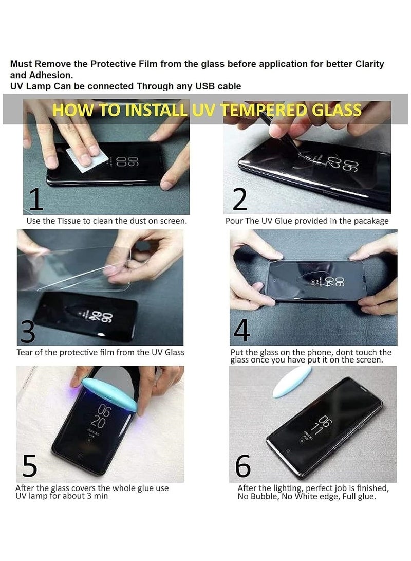 واقي شاشة لهاتف Honor Magic 7 Pro من الزجاج فوق البنفسجية بحواف منحنية غطاء كامل واقي شاشة من الزجاج المقسى تغطية كاملة من الحافة إلى الحافة مضادة للخدش ومضادة للتلطخ زجاج لهاتف Honor Magic7 Pro - Image 2