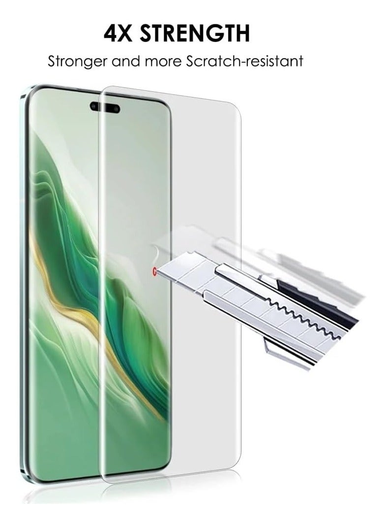 واقي شاشة لهاتف Honor Magic 7 Pro من الزجاج فوق البنفسجية بحواف منحنية غطاء كامل واقي شاشة من الزجاج المقسى تغطية كاملة من الحافة إلى الحافة مضادة للخدش ومضادة للتلطخ زجاج لهاتف Honor Magic7 Pro - Image 4