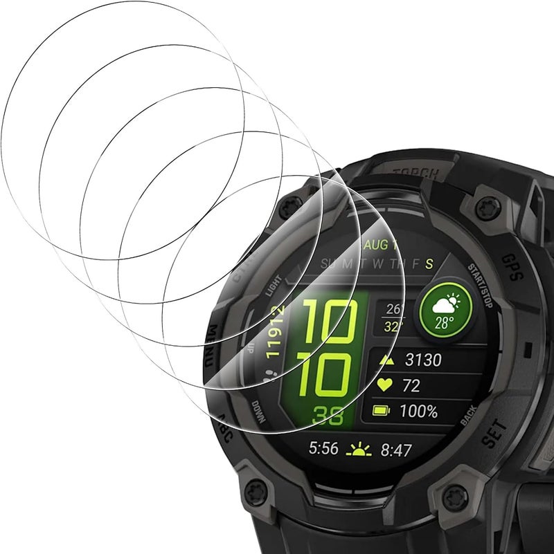Simpeak 3Pack Screen Protector Compatible with Garmin Instinct 3 45mm AMOLEDSolar Smartwatch 9H Hardness Tempered Glass Protective Film AntiScratch Sensitive Touch - Image 1