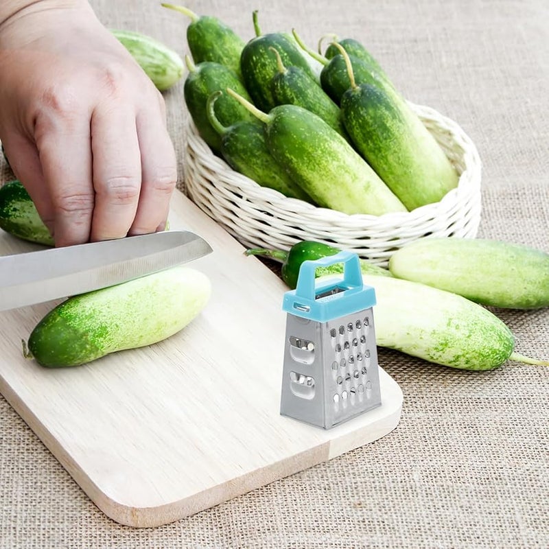 Stainless Steel 4 Sided Grater For Cheese Garlic Ginger Potato 18 Pcs Set - Image 2