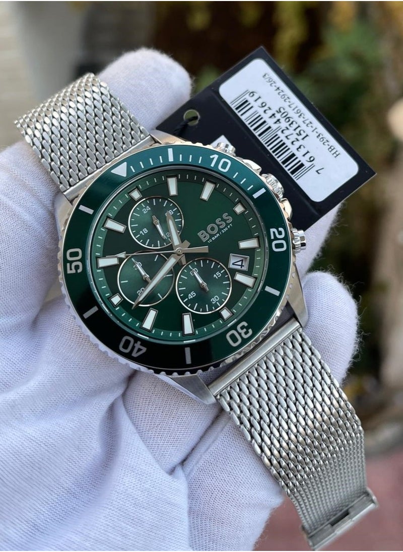 HUGO BOSS - Hugo Boss Luxury Watch with Green Dial – Elegant Design, Durable Build, and Precision Performance with Serial Number and Original Box - Image 1