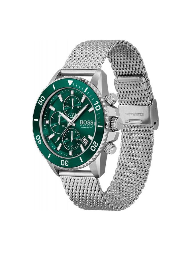 HUGO BOSS - Hugo Boss Luxury Watch with Green Dial – Elegant Design, Durable Build, and Precision Performance with Serial Number and Original Box - Image 1