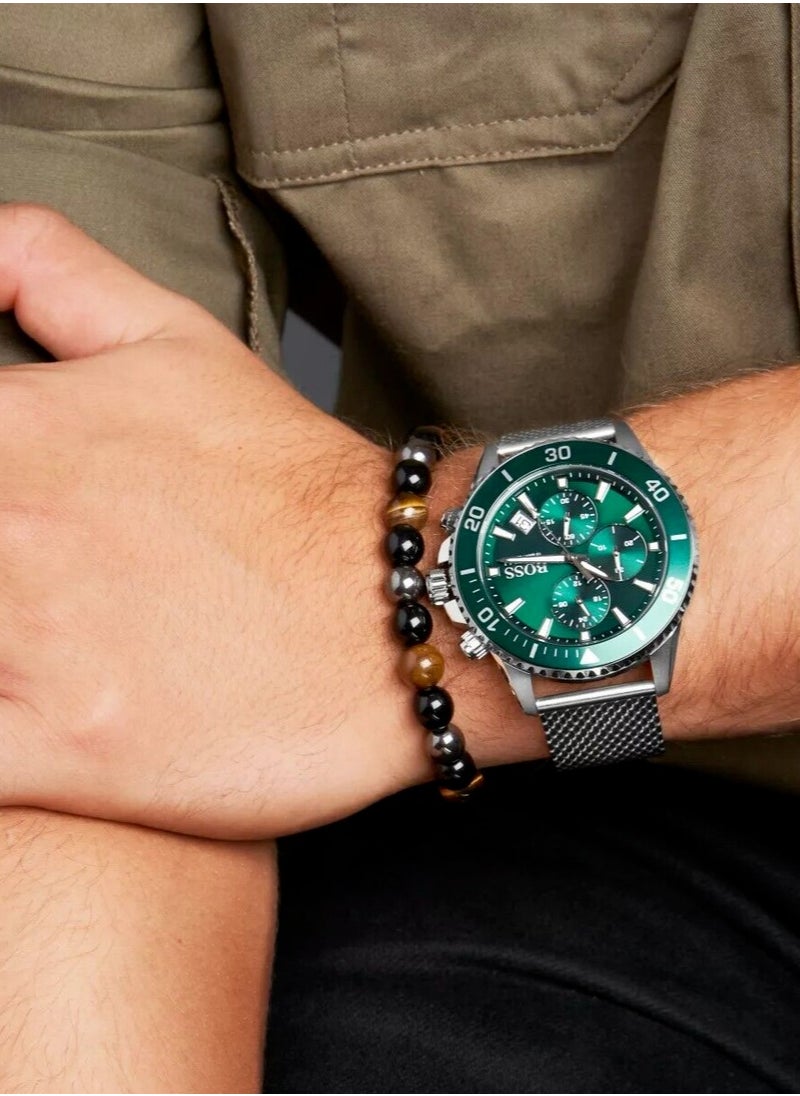 HUGO BOSS - Hugo Boss Luxury Watch with Green Dial – Elegant Design, Durable Build, and Precision Performance with Serial Number and Original Box - Image 1