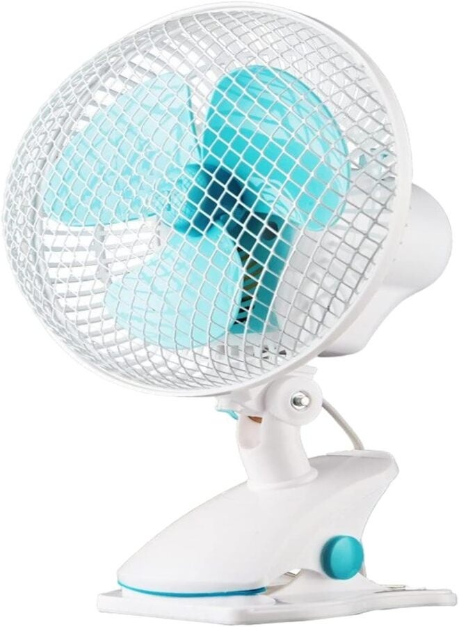 مروحة مكتب صغيرة مع مشبك، شفرات بلاستيكية، هادئة، قابلة للتثبيت، مروحة شخصية محمولة للمكتب أو المنزل - 18 سم - Image 5