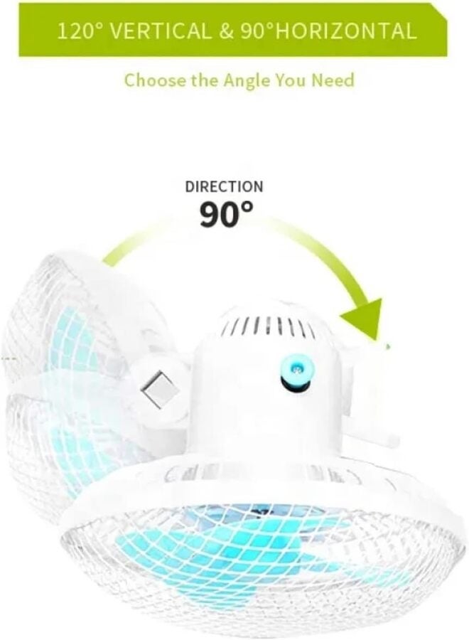 مروحة مكتب صغيرة مع مشبك، شفرات بلاستيكية، هادئة، قابلة للتثبيت، مروحة شخصية محمولة للمكتب أو المنزل - 18 سم - Image 2