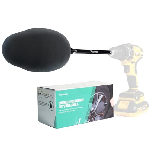 Prozwee Wheel Polisher with Drill Bit Extension,1/4"Hex Shank for Standard Household Drill/Impact Driver,Gourd Head Design is Suitable for Cleaning All Kinds of Wheels, Exhaust Tips, Grilles & etc. - Image 1