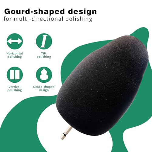Prozwee Wheel Polisher with Drill Bit Extension,1/4"Hex Shank for Standard Household Drill/Impact Driver,Gourd Head Design is Suitable for Cleaning All Kinds of Wheels, Exhaust Tips, Grilles & etc. - Image 2