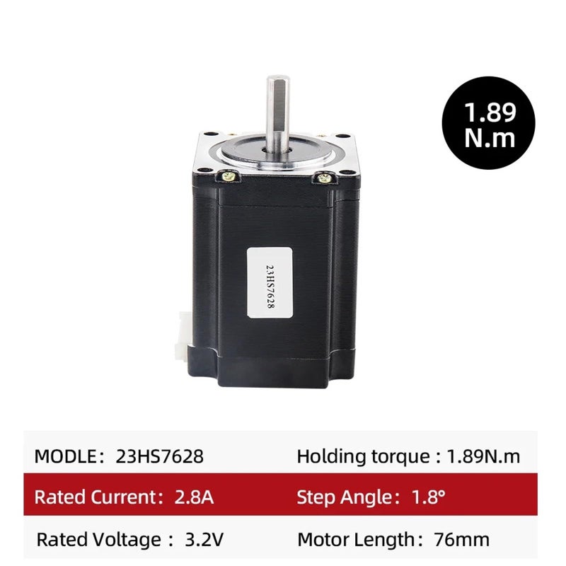 محرك الخطوة Nema23 23HS7628 2GT ثنائي الطور 4 أطراف 189 نيوتن/سم للطابعة ثلاثية الأبعاد وعجلة متزامنة - Image 4